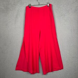 Black Halo Pants Womens L Pink Wide Leg Culotte Palazzo Preppy Office Career Y2K